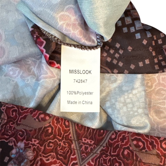 Miss Look Junior Medium Colorful V-Neck Midi Dress - Picture 4 of 4